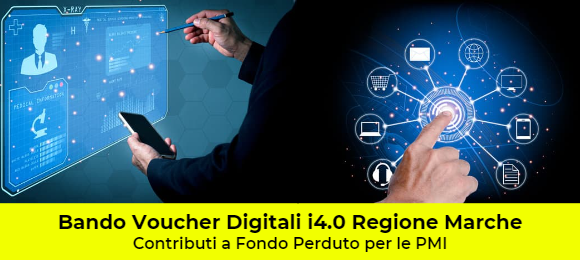 BANDO PID VOUCHER DIGITALI 4.0 REGIONE MARCHE ANNO 2023
Voucher di Contributo dalla Regione Marche per le micro, piccole e medie imprese di tutti i settori economici per l'utilizzo di servizi e/o soluzioni focalizzati sulle nuove competenze e tecnologie digitali abilitanti, nell’ambito delle attività previste dal Piano Transizione 4.0.